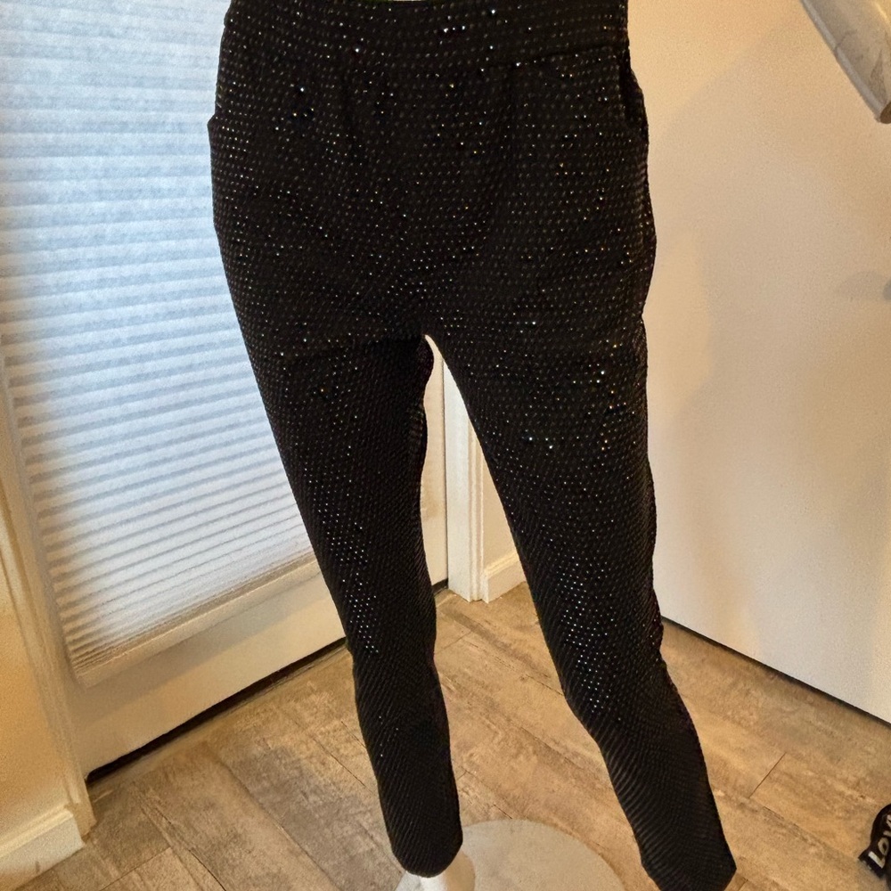 Grayse Black Embellished Pull on Tailored Trousers